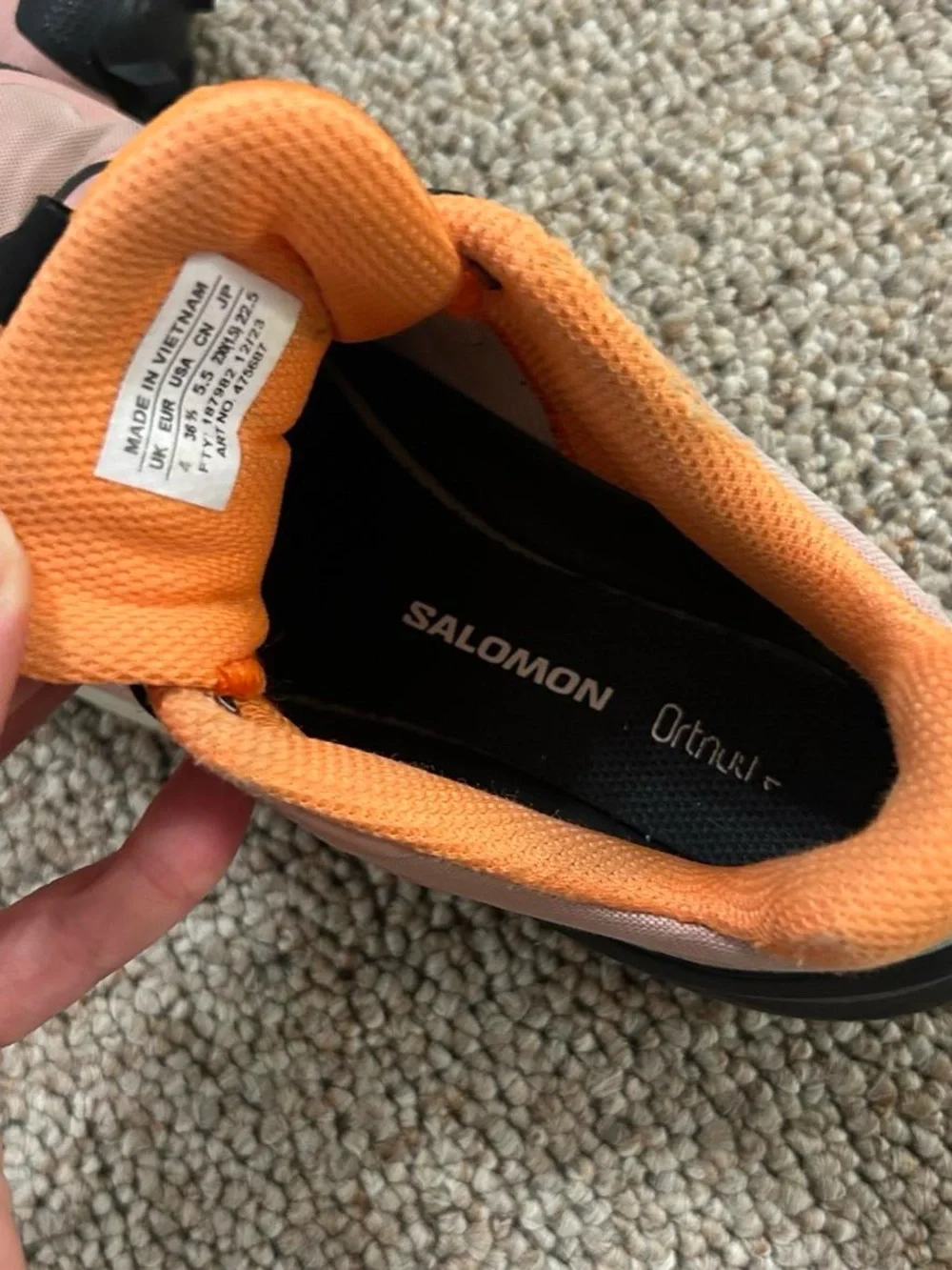 Salomon Pink Orange Training Sneakers